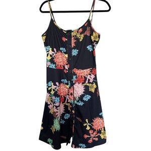 Vetior Floral Dress with Button-Front